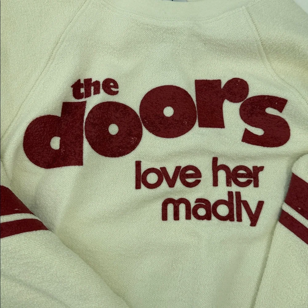 Daydreamer Cream and Red Graphic Sweatshirt Anthropologie Size Small NWT - Picture 5 of 9